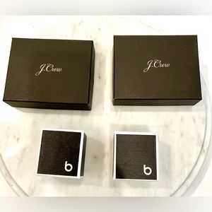 2 NEW J Crew Jewelry/ Accessory boxes plus 2 Bloomingdale’s square jewelry boxes